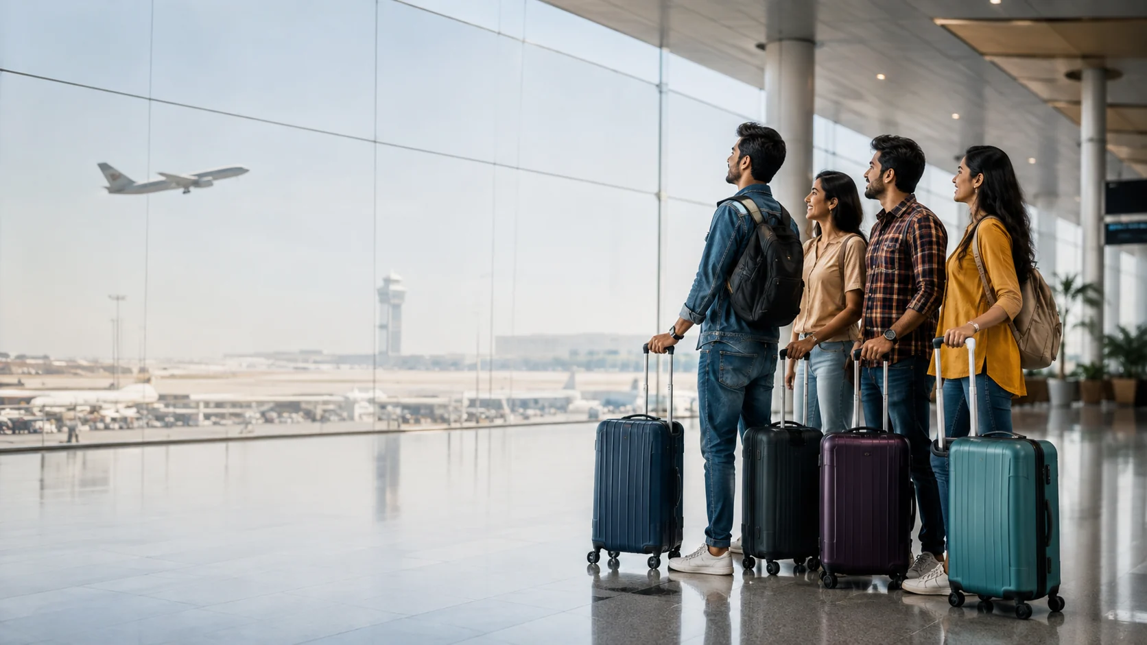 Indian candidates at an international airport